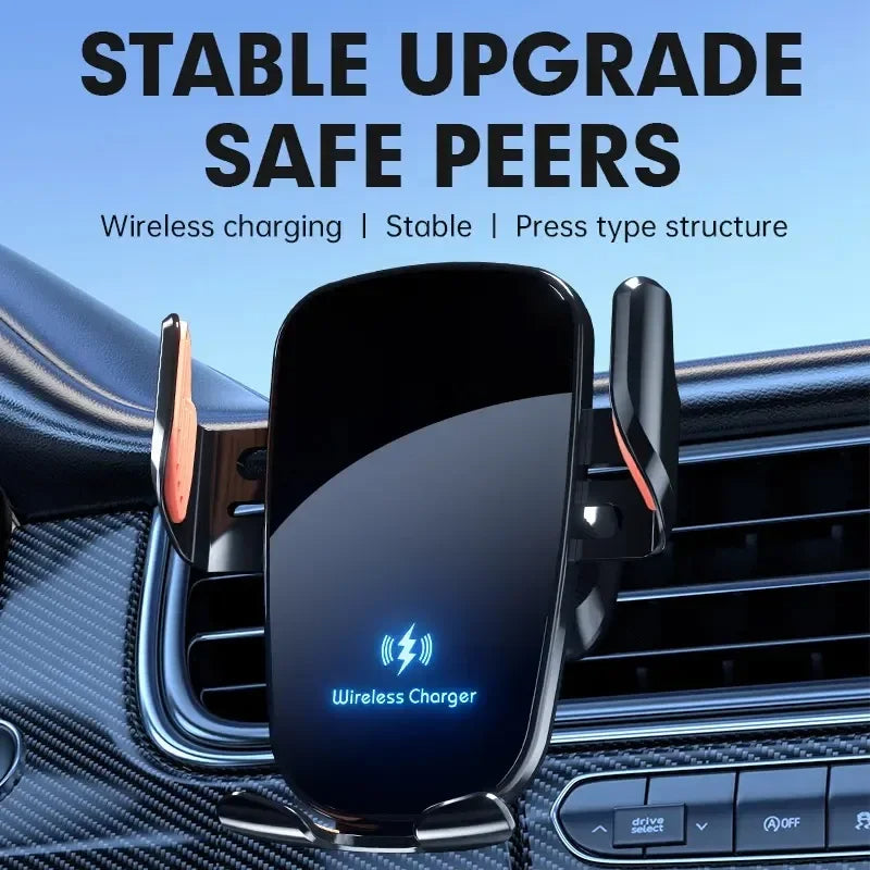 UYUXIO Wireless Car Charger Air Vent Fast Charging Phone Holder in Car for iPhone 16 Pro Max 15 14 12 13 Samsung Android Phones