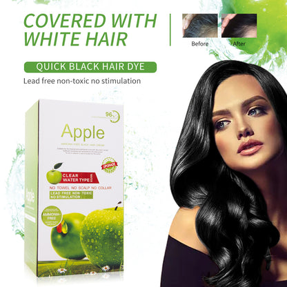 Original Apple Hair Color 1000 ML (500+500)  Ammonnia Free for Men and Women (Natural Black and Dark Brown)