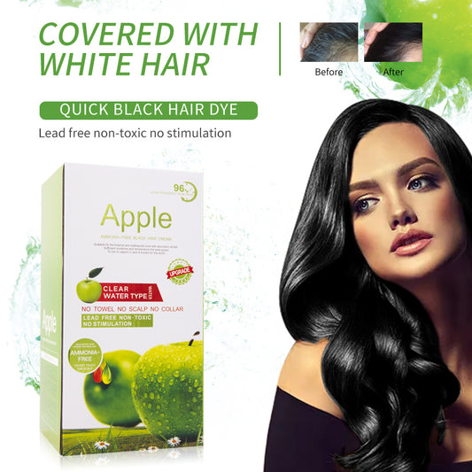 Apple Hair Color 1000 ML (500+500)  Ammonnia Free for Men and Women (Natural Black and Dark Brown)