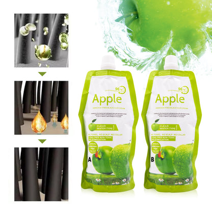 Original Apple Hair Color 1000 ML (500+500)  Ammonnia Free for Men and Women (Natural Black and Dark Brown)
