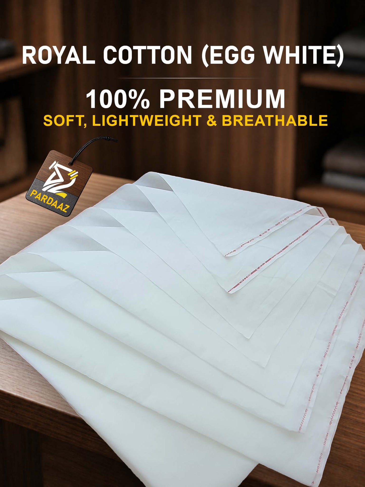 Royal Cotton 100% Premium (Kalaf Wali) - Color, Egg White