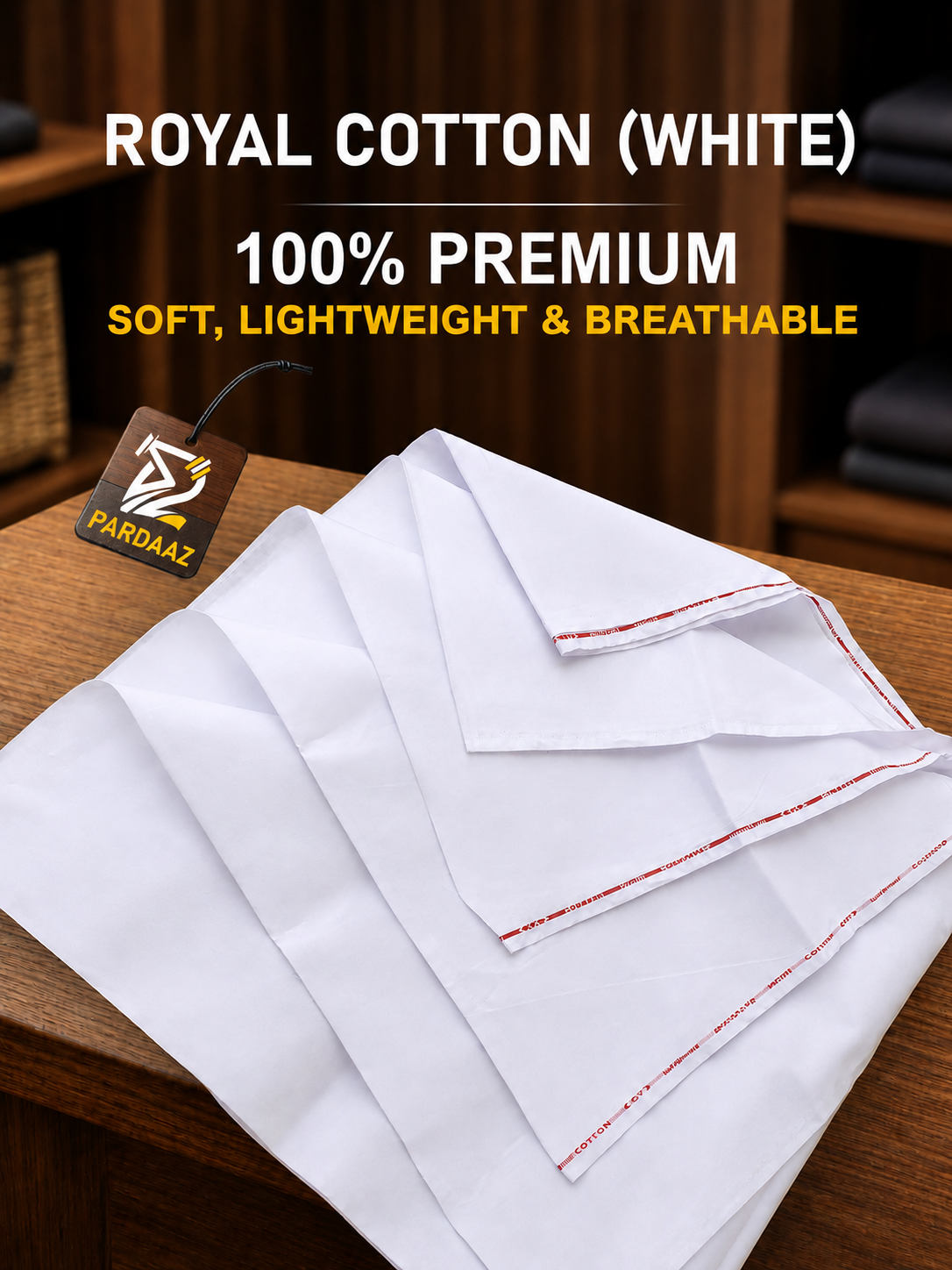 Royal Cotton 100% Premium (Kalaf Wali) - Color, White