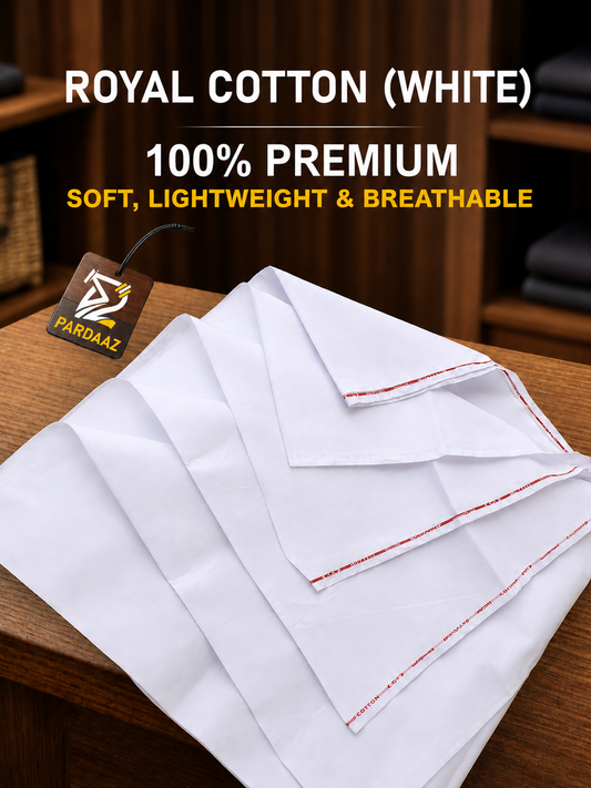 Royal Cotton 100% Premium (Kalaf Wali) - Color, White