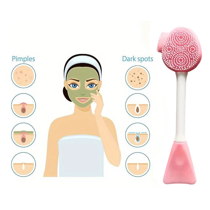 7-piece makeup and face wash beauty set, including 3 headband sets, 1 cosmetic bag, 2 face wash brushes and 1 powder puff