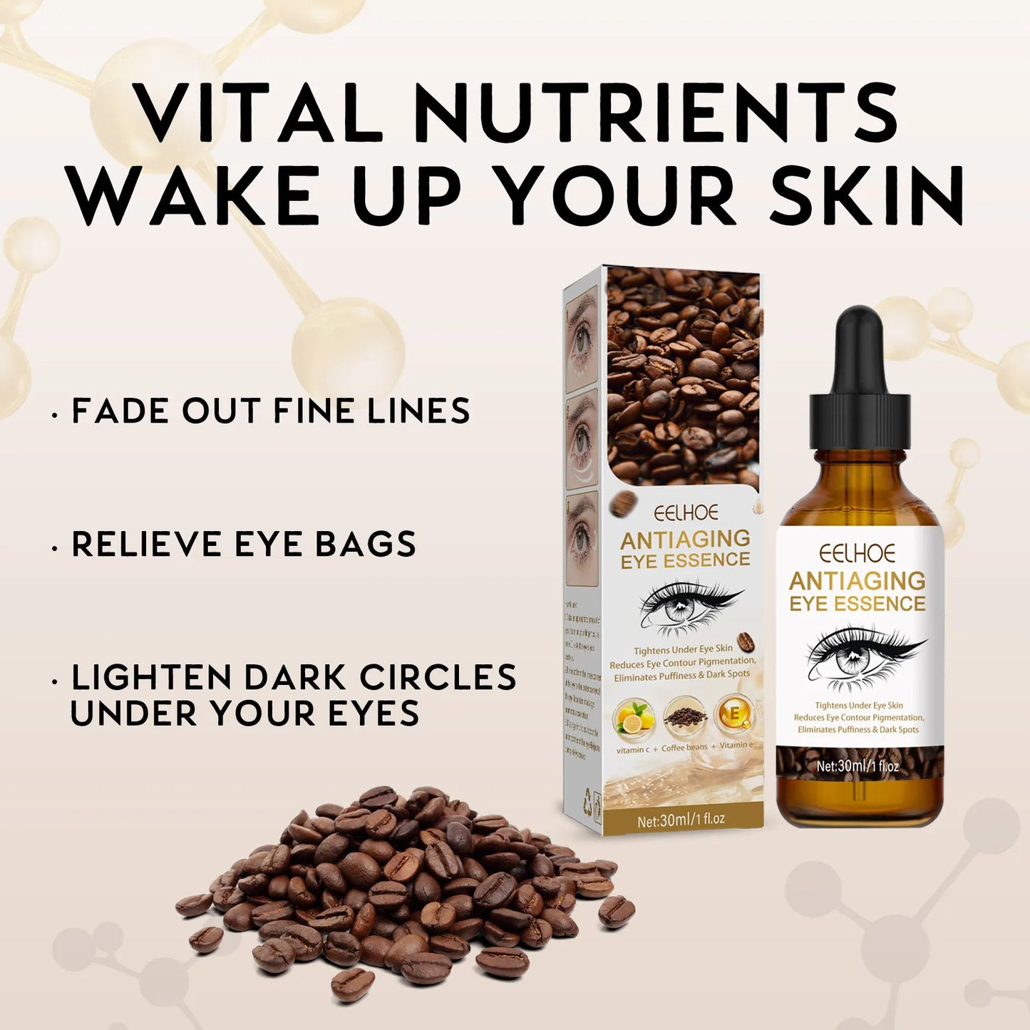 Vitamin C Anti Aging Eye Essence Set Reduce Dark Circles And Eye Bags Reduce Crow's Feet Firming Moisturizing Eye Care Products